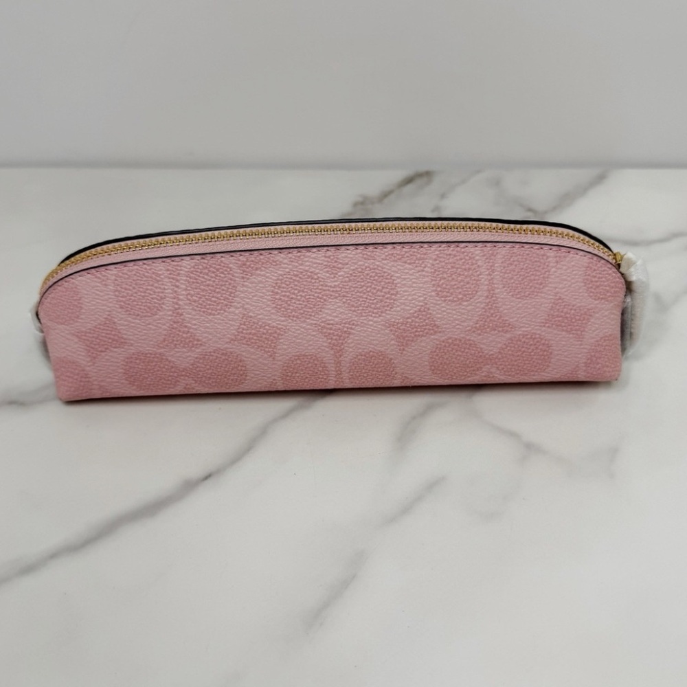 Coach Powder Pink Signature Canvas Pencil case